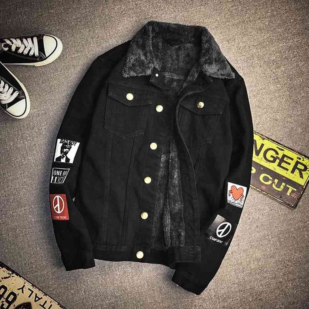 Men's Jackets Mens Winter Denim Jacket Coats Men Thicker Fleece Warm Jean Large Size 5XL