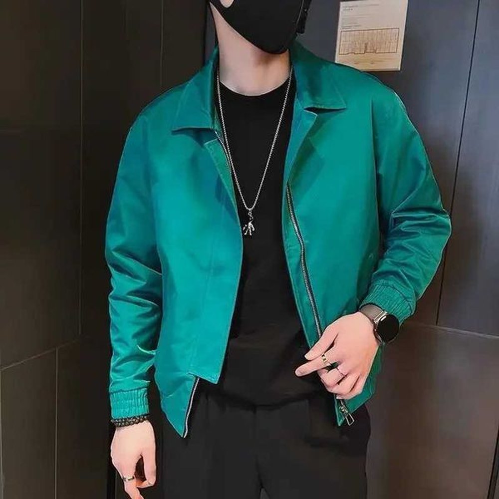 Men's Jackets Slim Fit Solid Color Zip V Jacket for Men Autumn Vintage Trendy High Quality Designer Deals Cheap Sale Man Coat Xl H24112