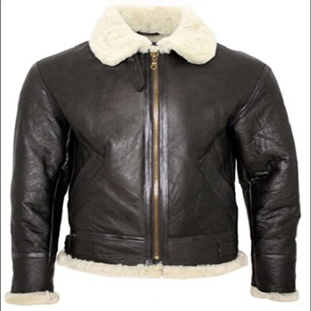Men's Jackets Winter Bomber Leather Jacket Men Sheep Shearling Lambskin Warm Parka Pilot Natural Sheepskin Fur Coat 231128