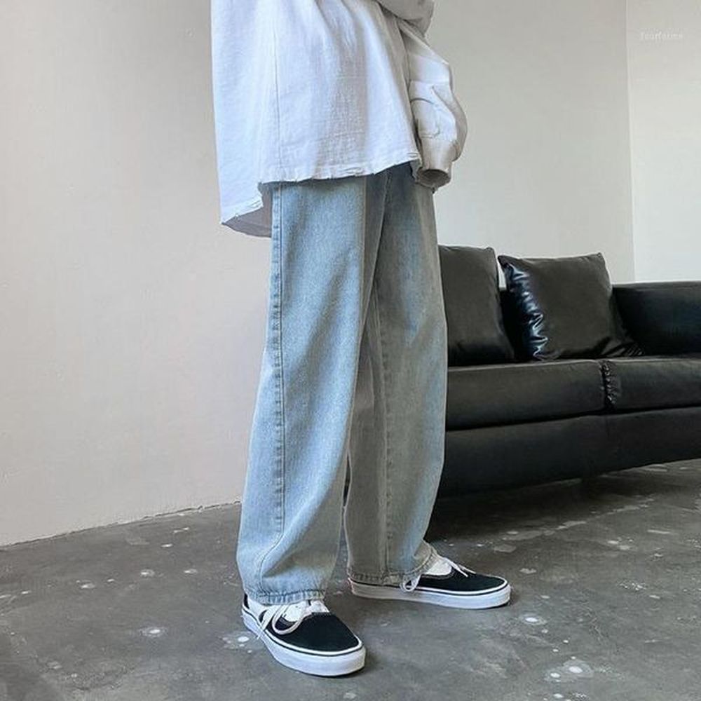 Men's Jeans Autumn Male Trousers Cozy Breathable Retro Loose All-match Korean Trendy Streetwear Students Ulzzang Chic Wide Leg 3XL Men&