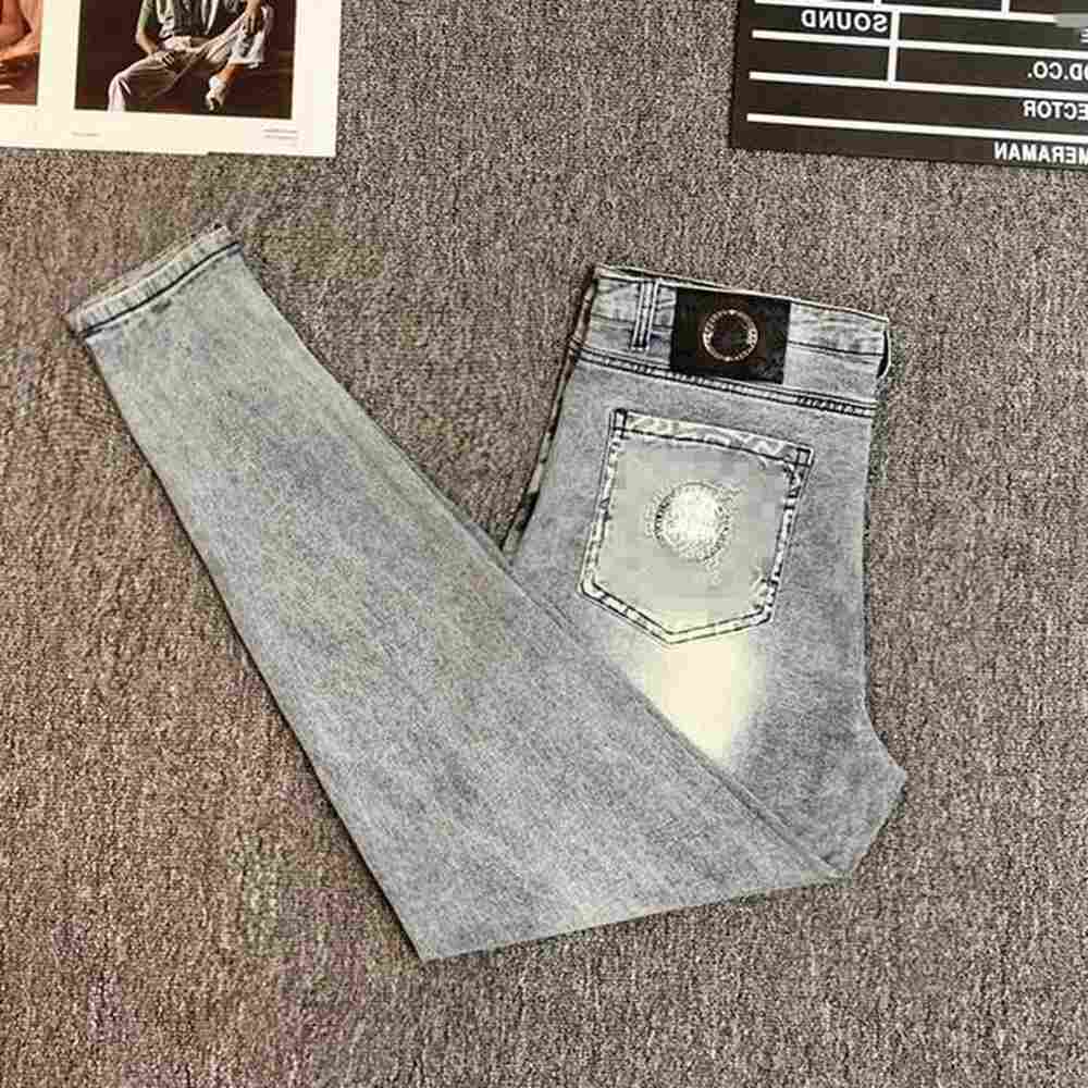 Mens Jeans Autumn New Mens Brand designer Ripped embroidery Slim Fit Elasticity jeans mens straight Business Famous classic Casual Trousers