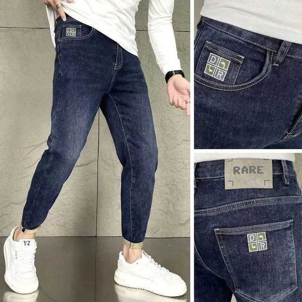 Men's Jeans Boyfriend Streetwear Embroidered Mens Casual Slim Denim Jeans for Spring Autumn Elasticity Trendy Small Feet Jeans Luxury M