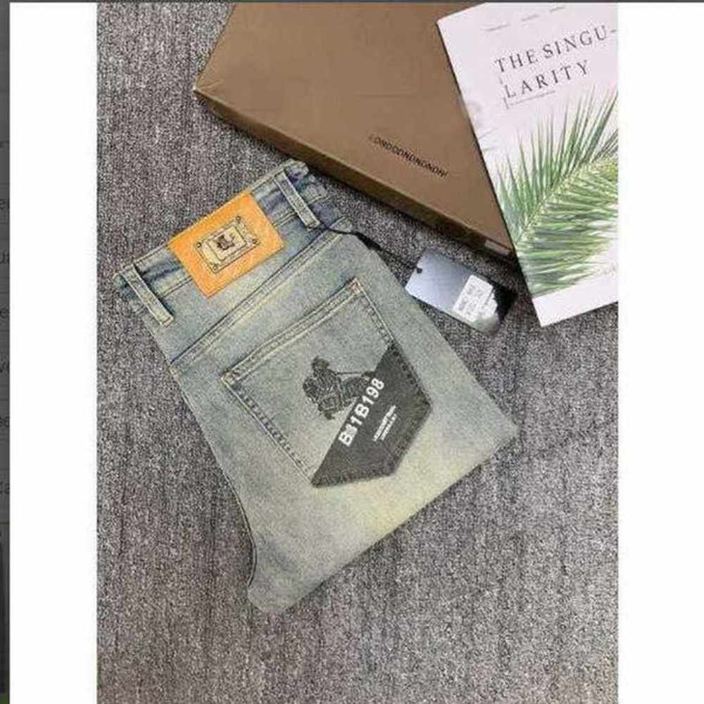Men's Jeans Designer designer 2024 Casual Pants Luxury Strt Straight Jean Mens Blue Washed Big Hole Zipper Biker Black Pant 29-40 6CYX