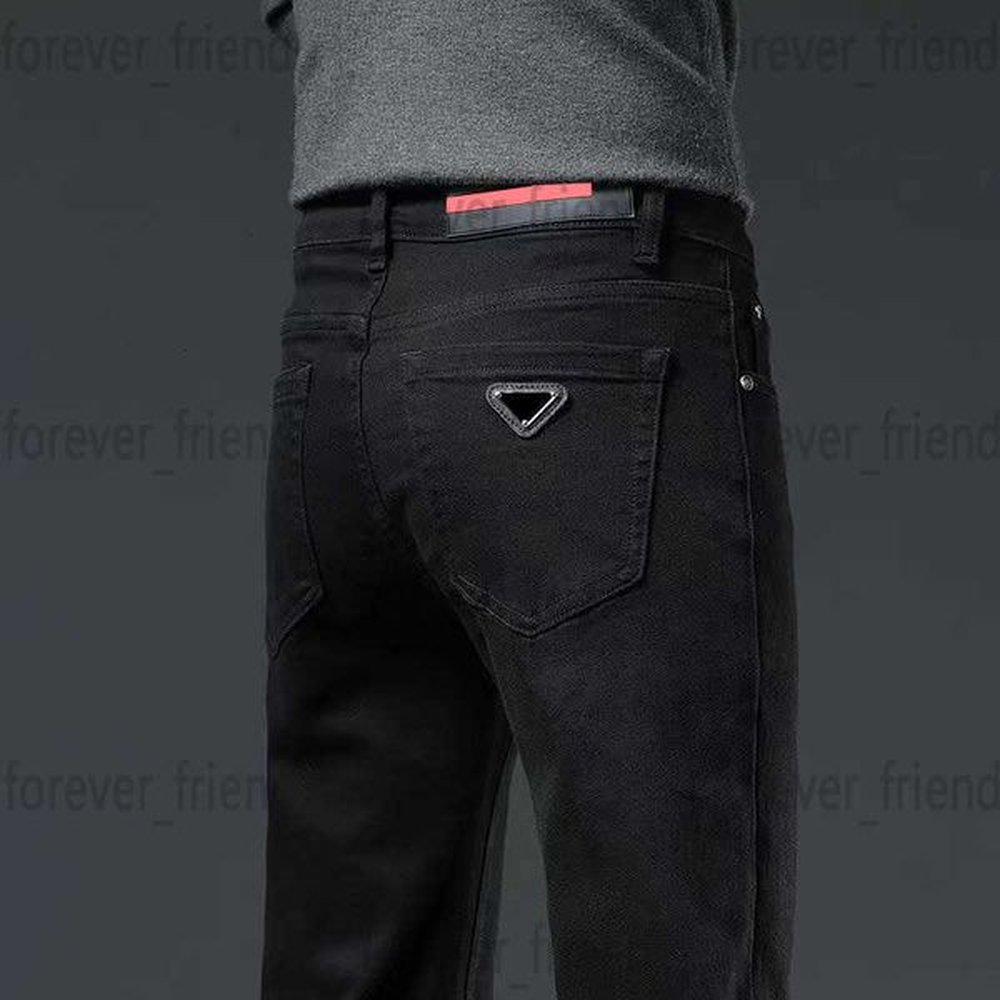 Men's Jeans designer European Autumn and Winter New Product High end Quality Big Cow Slim Fit Small Feet Long Pants Trendy Youth Jean f