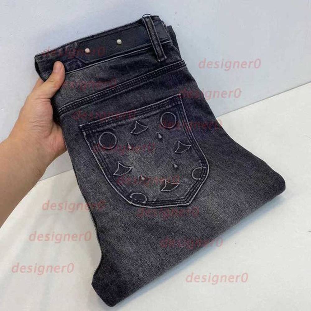 Men's Jeans Designer high street fashion brand men Ripped Biker Slim Fit Motorcycle Denim jean 107Y