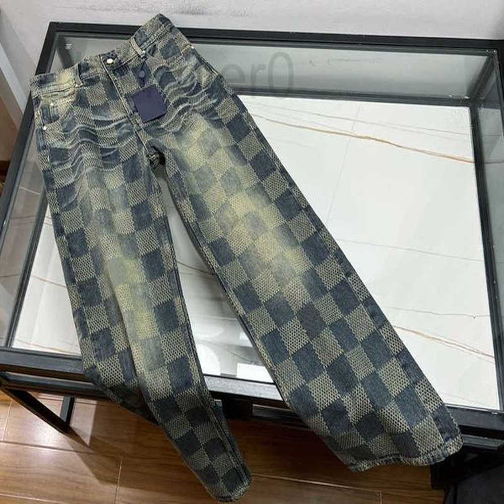 Men's Jeans designer Highend brand mens jeans classic plaid jacquard design US size high quality top designer jeans UEKT