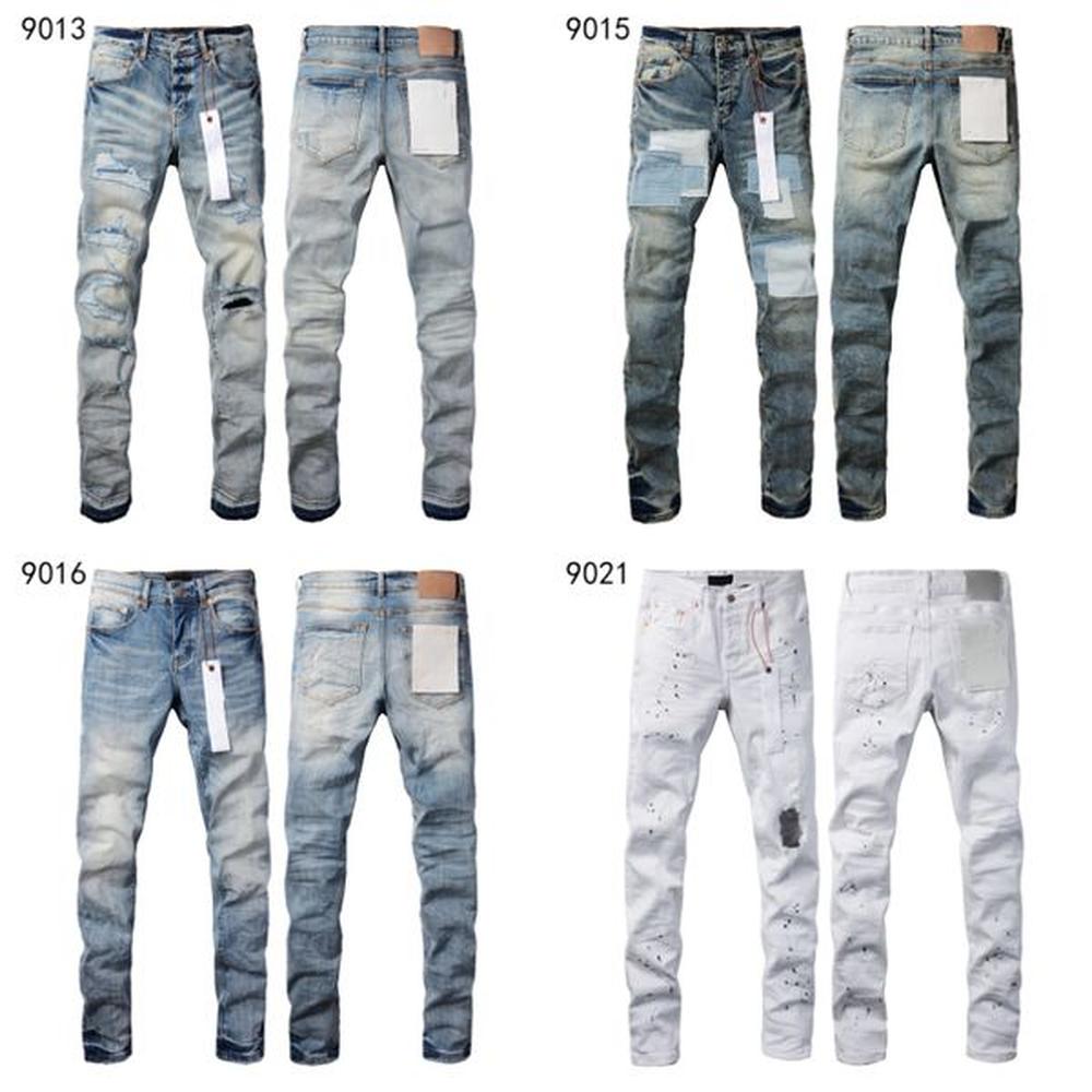 mens jeans designer jeans men pant mens slim fit elastic embroidery skinny jean style cat whisker whitening men's broken hole denim lux