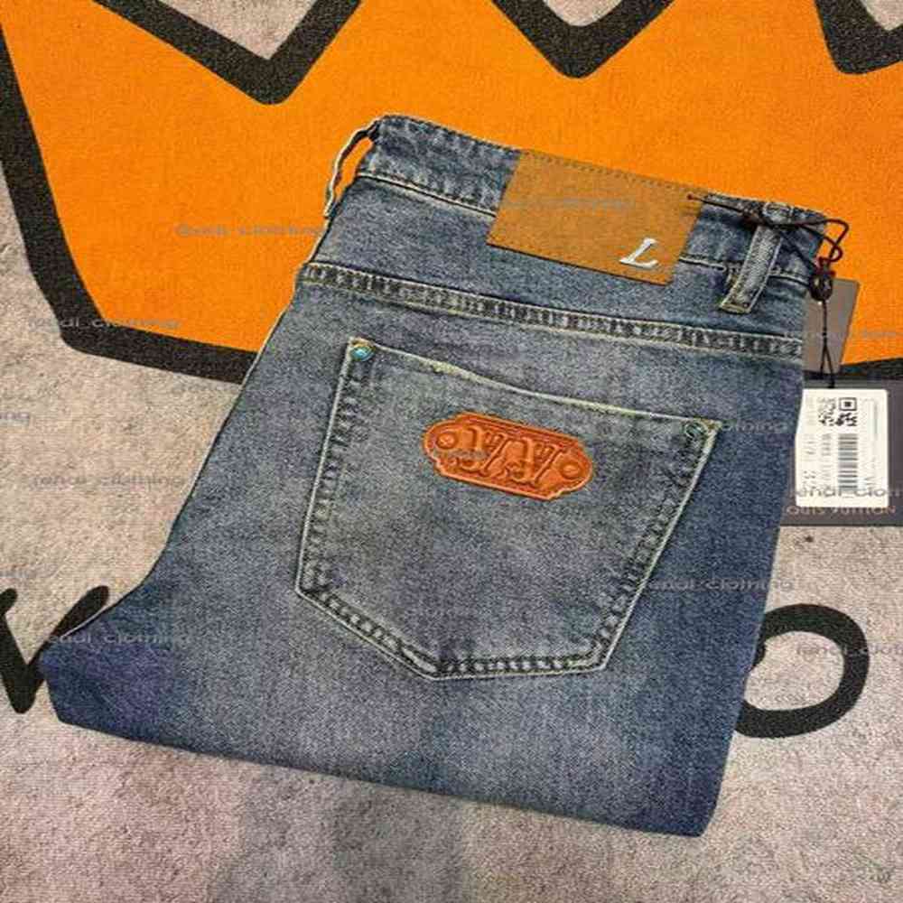 Men's Jeans Designer Jeans Spring summer thin letter print men small straight slim casual black jeans Asian size 29-42