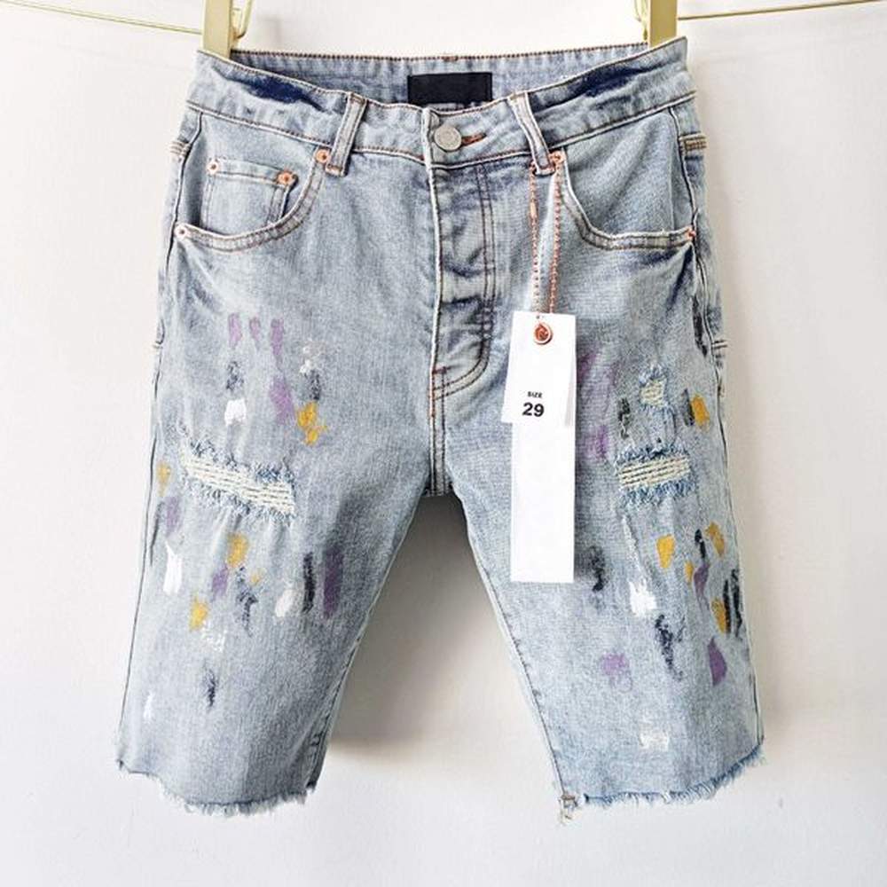 Mens jeans designer shorts ripped motorcycle classic denim jogger style womens jeans hand-painted old style woven to do old fashion cotton w