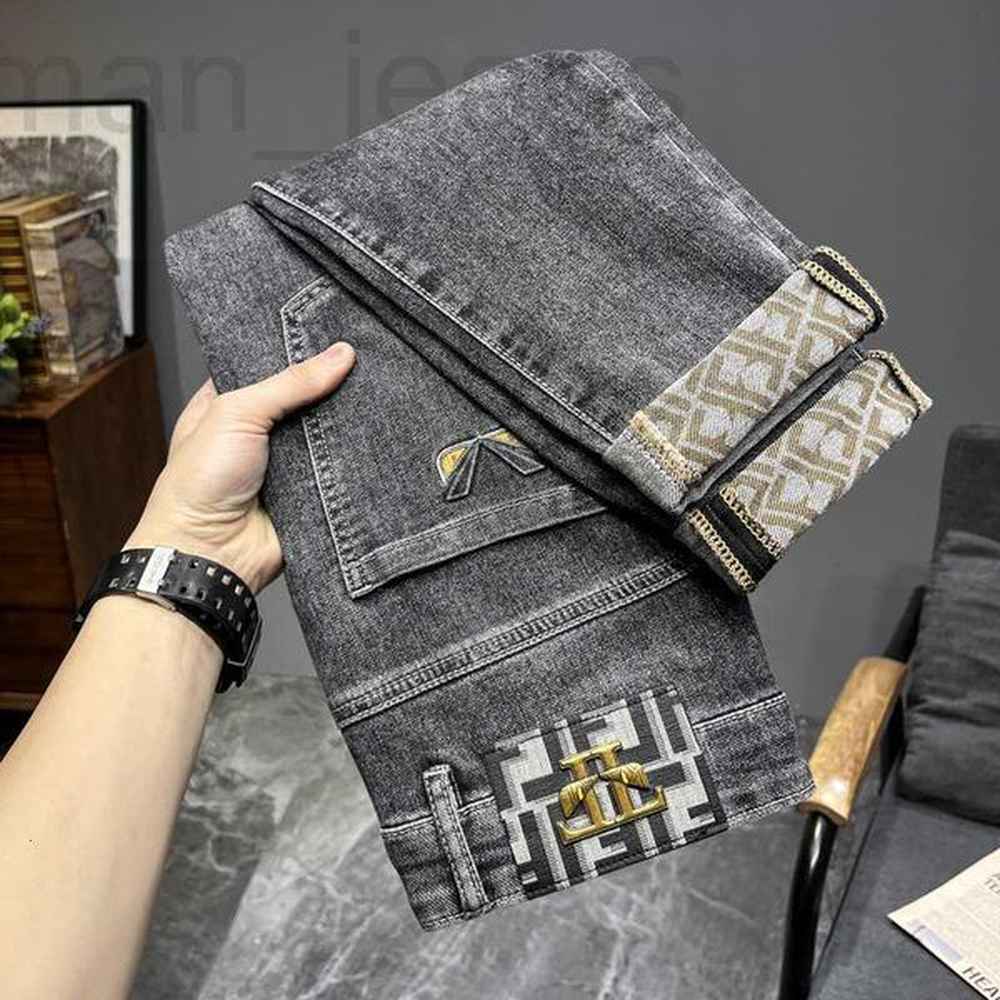 Mens Jeans Designer Spring Summer Thin Luxury for Men Youth Trend Korean Slim-fit Pants Versatile Slim Fit 2e7t