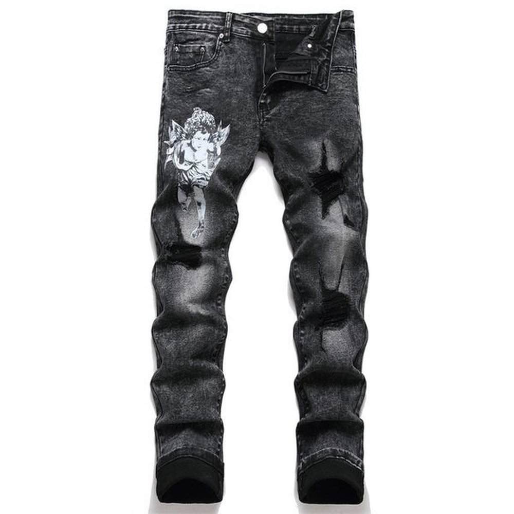 Mens Jeans Designer Stretch Distressed Ripped Biker Slim Fit Motorcycle Bikers Denim For Men Fashion Jean Mans Hip Hop High quality Pants