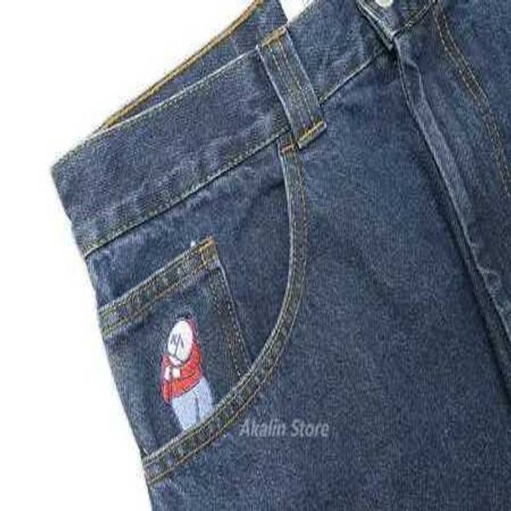 Men's Jeans Harajuku Gothic Hip Hop Big Boy Y2K Skateboard Pants Graphic Embroidery Retro High Waist Baggy Mens Wide Trousers H250111