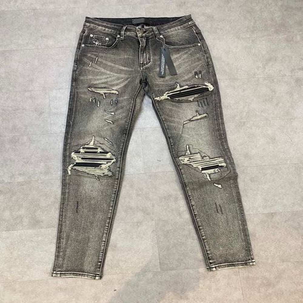 Mens jeans Long pants Skinny Leather 50 styles Destroy the quilt Ripped hole fashion designer jean Men Designers Hip hop street JEANS