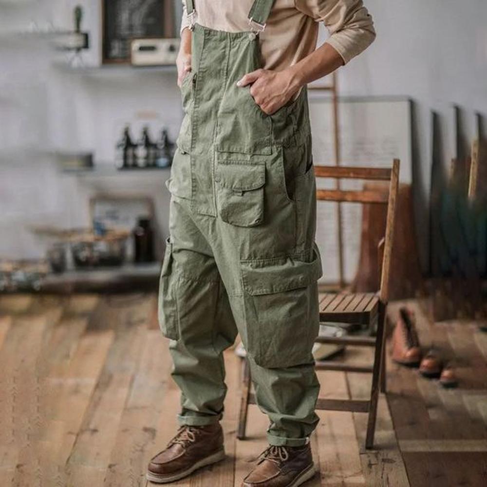 Men's Jeans Loose Casual Overalls Straight American Retro Ami Khaki Trend Allmatch Onepiece Suspenders Trousers 230628