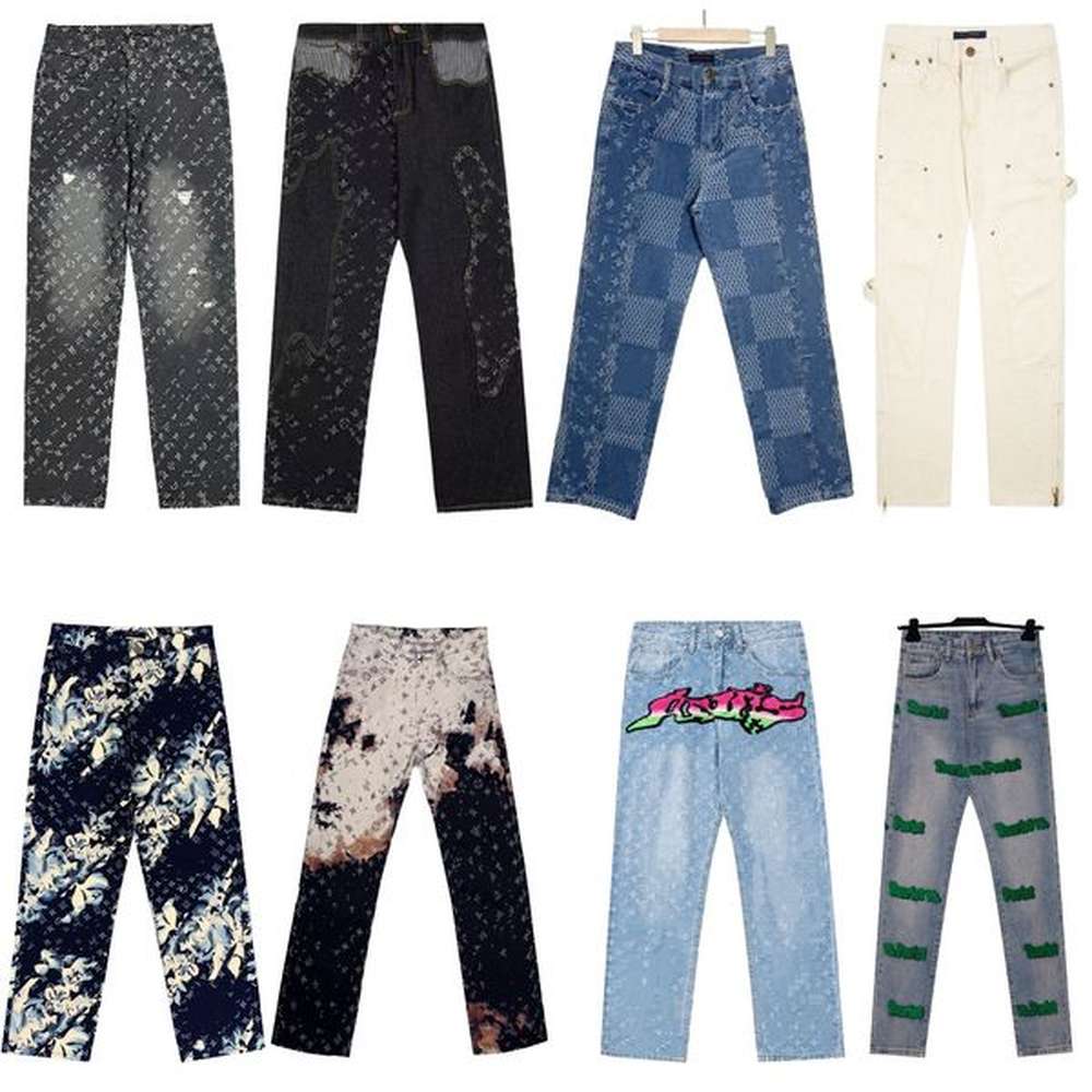 Mens Jeans louiselys viutonlys Denim Trousers Mens jeans Designer Jean Men loose Pants Highend Quty Straight Design Retro Strtwear Casual Sw
