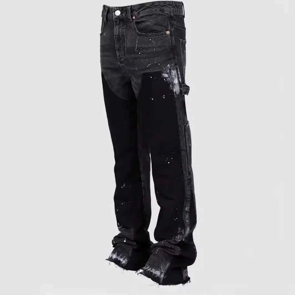 Men's Jeans Mens jeans mens retro style ankle length mens style mid waist pocket buttons zipper fly denim streetwear straight pants Q24