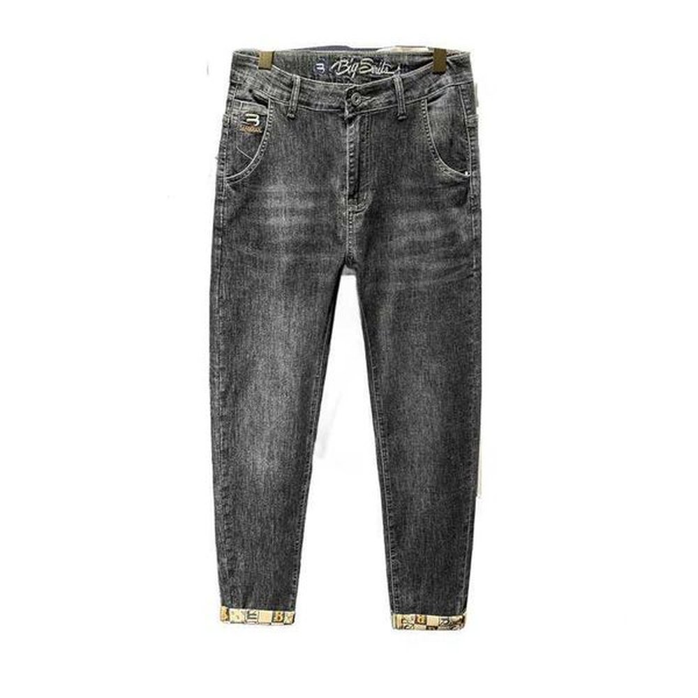 Men's Jeans Mens summer denim pants simple slim fit straight leg stretch jeans casual high-quality fashionable printing painted Trouser