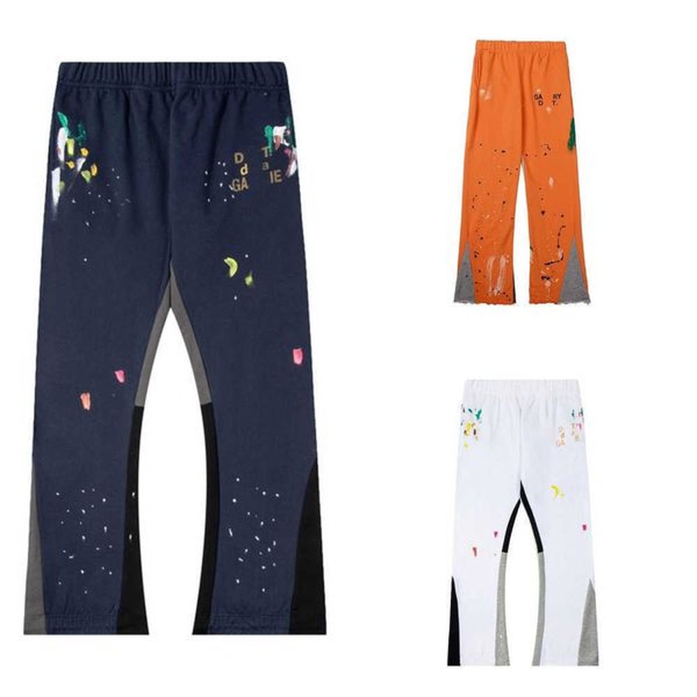Mens Jeans Pants Galleries Sweat Depts pants Speckled Letter Print Men's Women's Couple Loose Versatile Casual Pants Straight R55