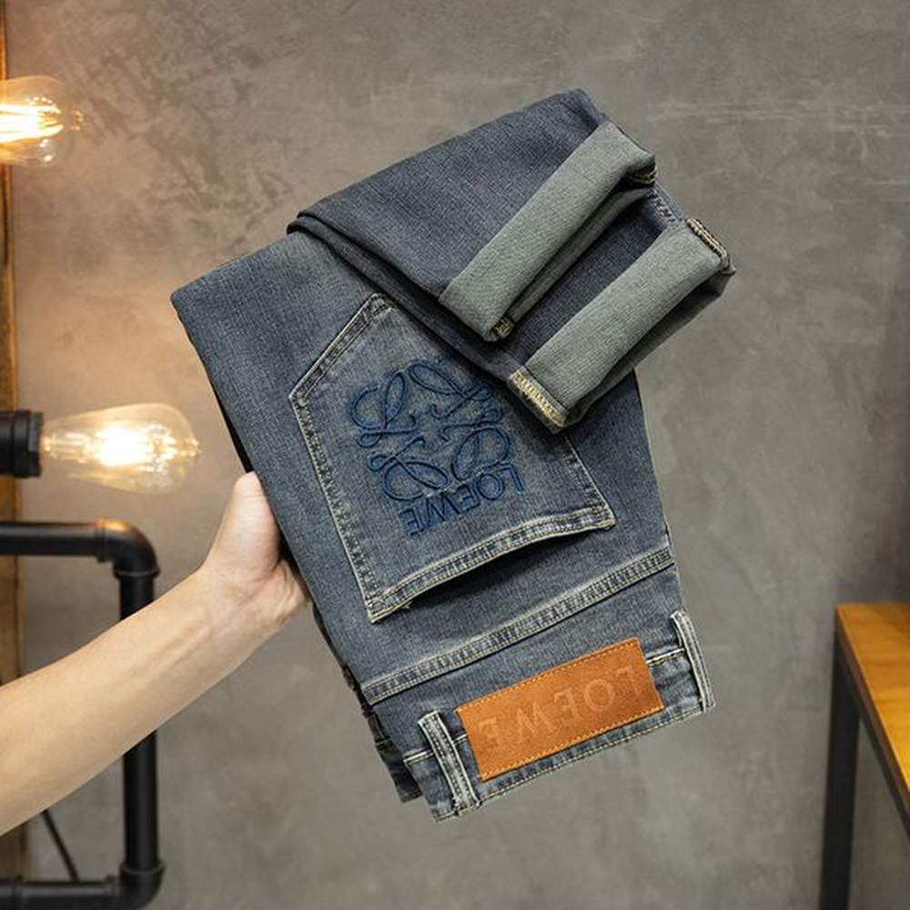 Men's Jeans spring autumn Men Slim Fit European American CDicon High-end Brand Small Straight Pants L888-2-09