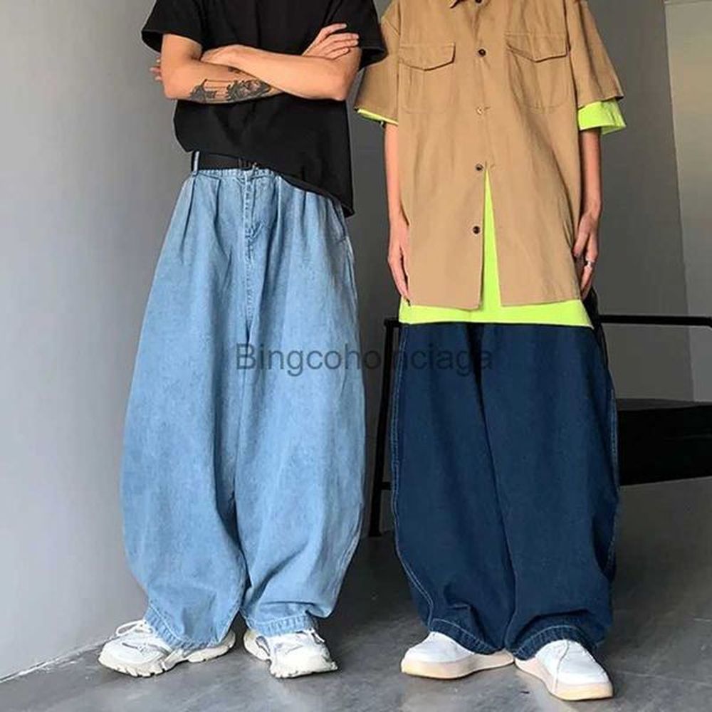 Men's Jeans Unisex Wide Leg Cargo Pants Streetwear Baggy Jeans Spring Autumn Men Korean Jeans Loose Straight Male Brand Clothing NewL23