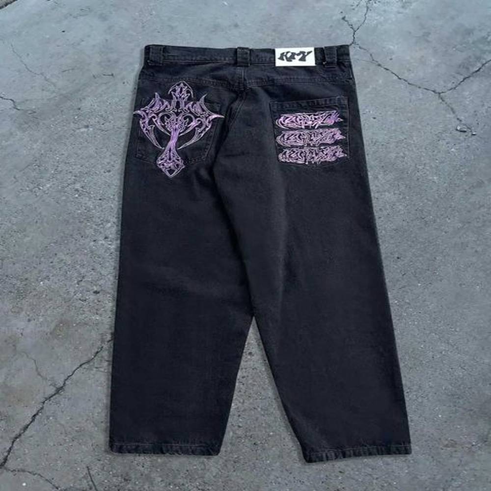 Men's Jeans Vintage American original cross seam pocket jeans hip-hop Y2K gothic wash trend clothing casual low rise denim jeans Y24122