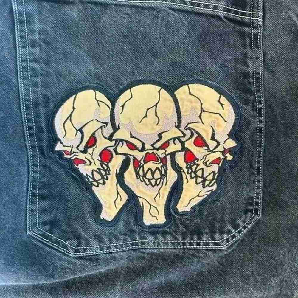 Men's Jeans Y2K Jeans Men Vintage Embroidered High Quty Baggy Jeans Hip Hop Gothic Strtwear Harajuku Men Women Fashion Wide Leg Jeans H