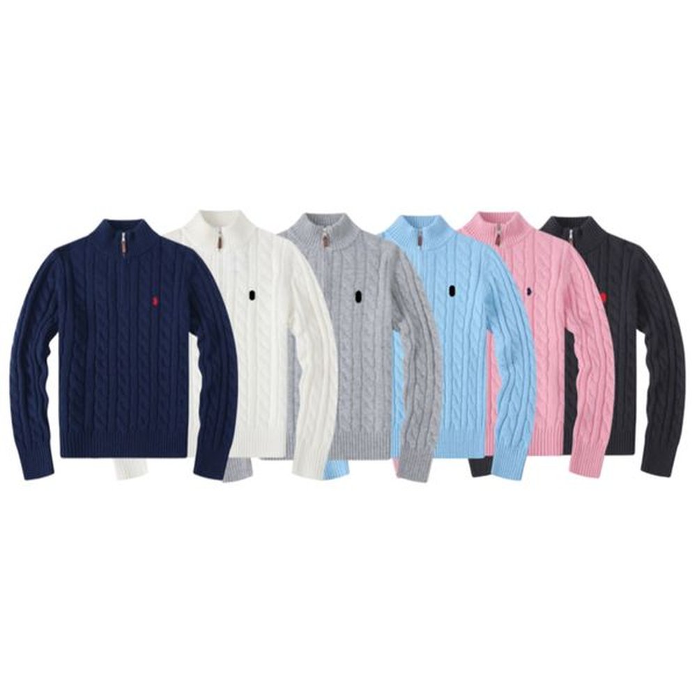 mens jumpers designer sweater half pull zip knit pullover women autumn winter luxury casual long sleeve crew neck warm Size S-2XL