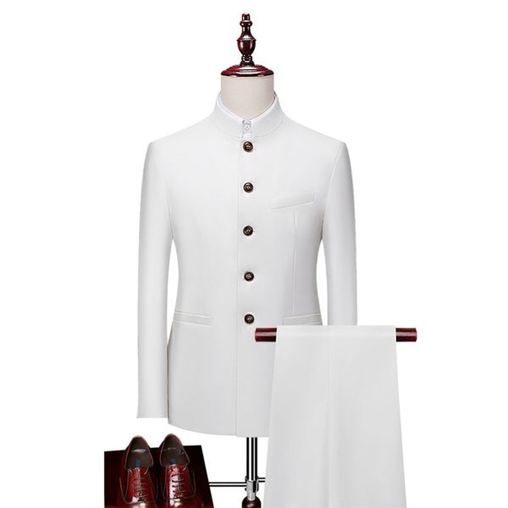 Men's K571 Casual Autumn Suit - Business Groom Attire with Slim Fit Design