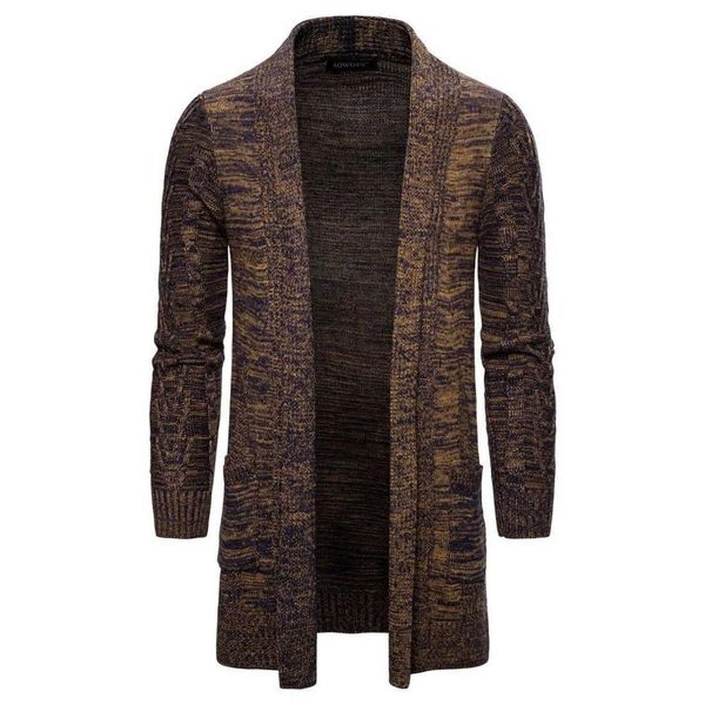 Mens Long Knitted Sweater Coats Casual Cardigan Mens X-long Knitted Cardigan Coat Solid Color SweatercoatXJ240907