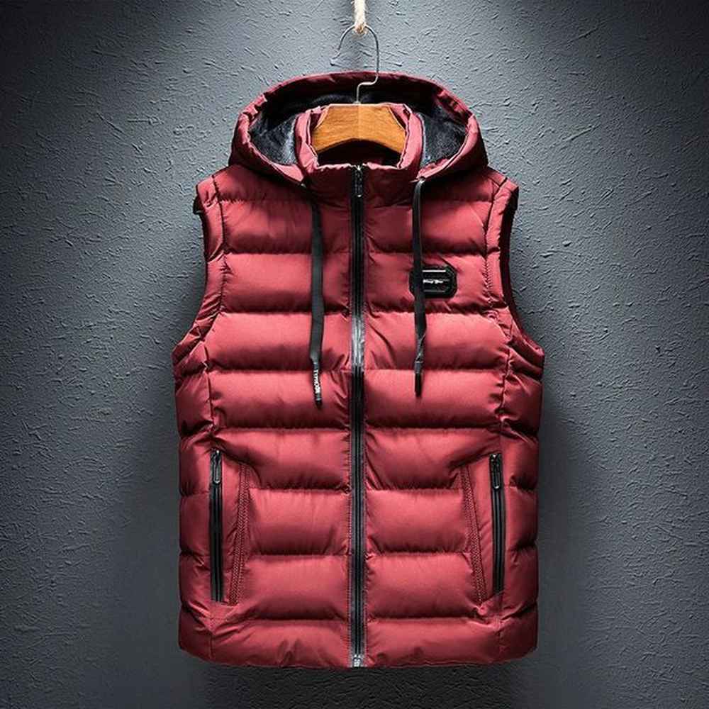 Mens Loose Casual Jacket Sleeveless Zipper Down Vest Male Solid Color Autumn Winter Warm Vests Standup Collar Oversize 241024