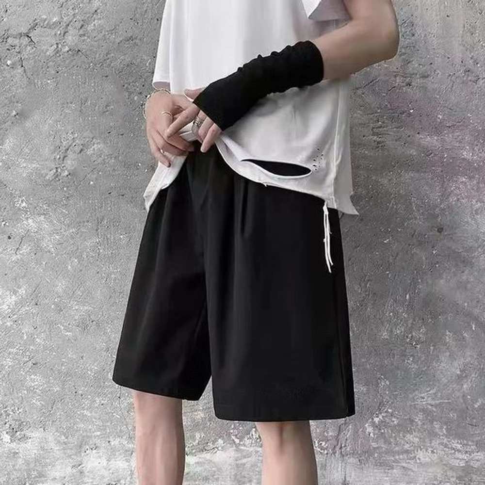 Mens Loose Letter Print Shorts Summer Elastic Waist Allmatch Simplicity Oversized Sports Pants Casual Fashion Men Clothing 250103