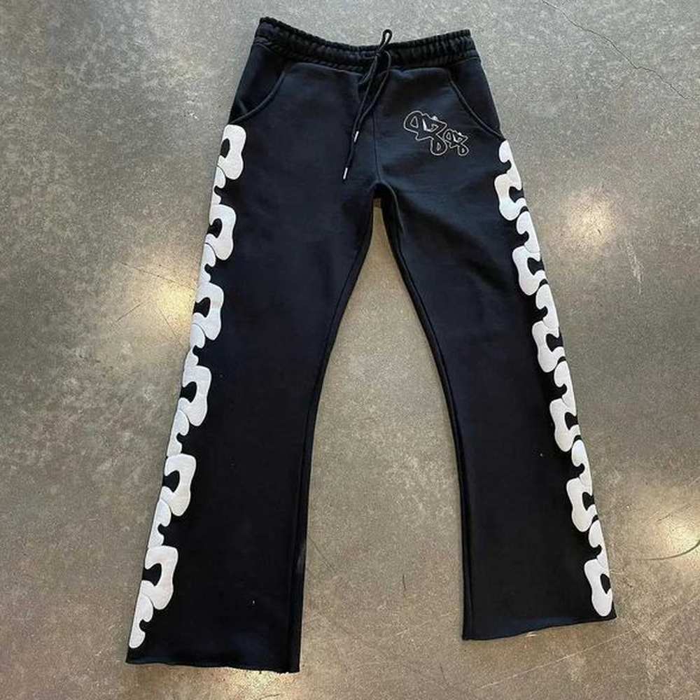 Men's Pants American Harajuku Letter Direct Printing Three Person Hip Hop Letter Winter Thick Loose Y2K Casual Pants Womens Sweater Y24