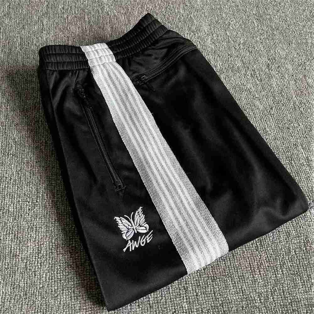 Men's Pants Embroidery Striped Men Women Best Black Casual H241230