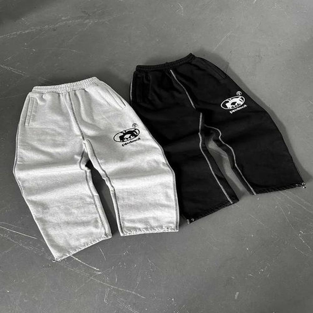 Men's Pants Gothic Retro Letter Embroidered Trousers Men Y2k American High Waist Sports Pants Loose Casual Versatile Wide Leg Pants Wom