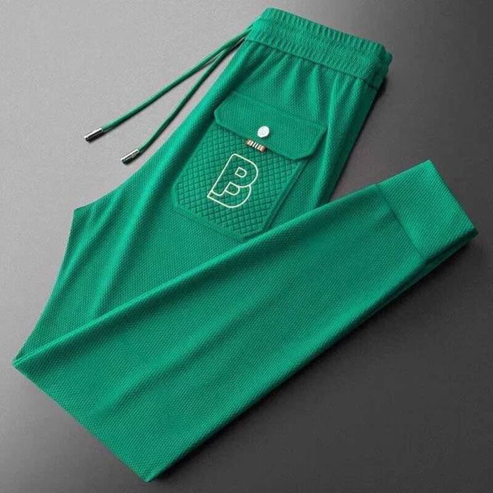 Men's Pants High end ice silk casual pants for men in the summer of 2024 fast drying pants waffles fashionable jacquard luxury brand sp