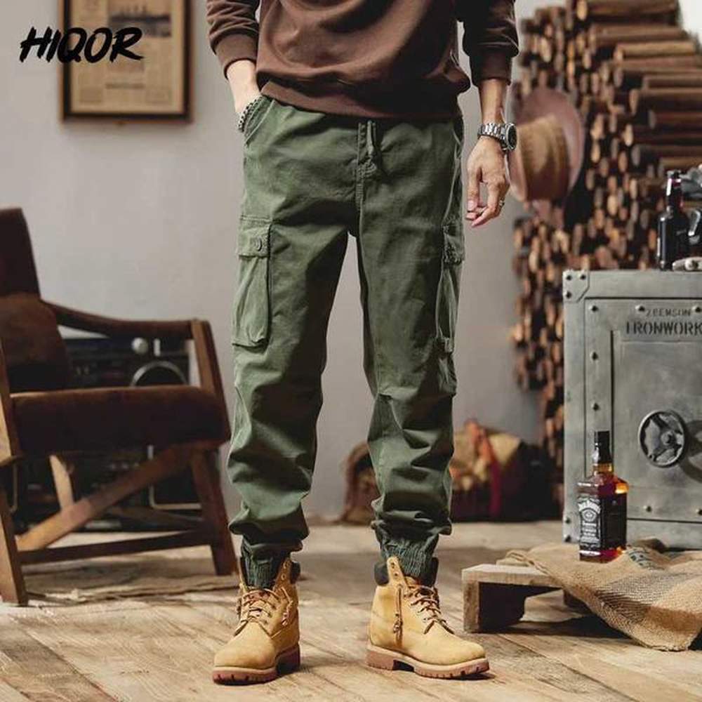 Men's Pants HIQOR Tactical Cargo Pants Men Autumn Winter Outdoor Hiking Joggers Multi Pocket Trousers Streetwear Cargo Jogger Pants for