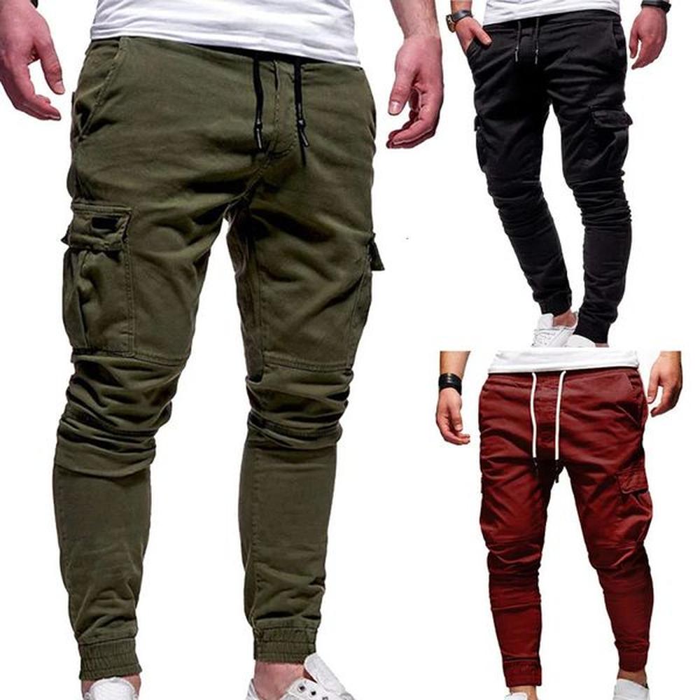 Mens Pants Multi-Pockets Joggers Men Sweatpants Casual Solid Cargo Pants Men Oversize Streetwear Pants Men Trousers 241126