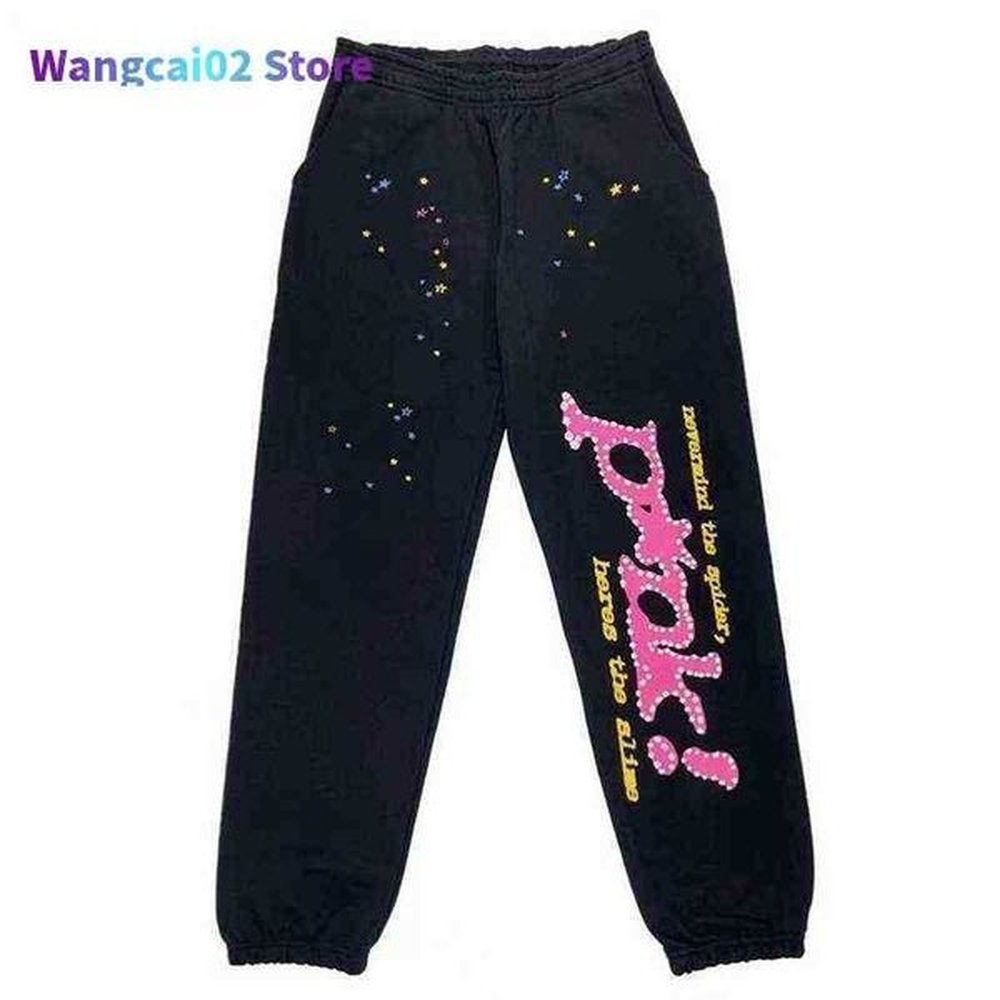 Mens Pants Puff Spider Web 555555 Sweatpants Men Best Quality Heavy Fabric Sp5der Joggers Drawstring Women Trousers Clothing 022123h06k906k9