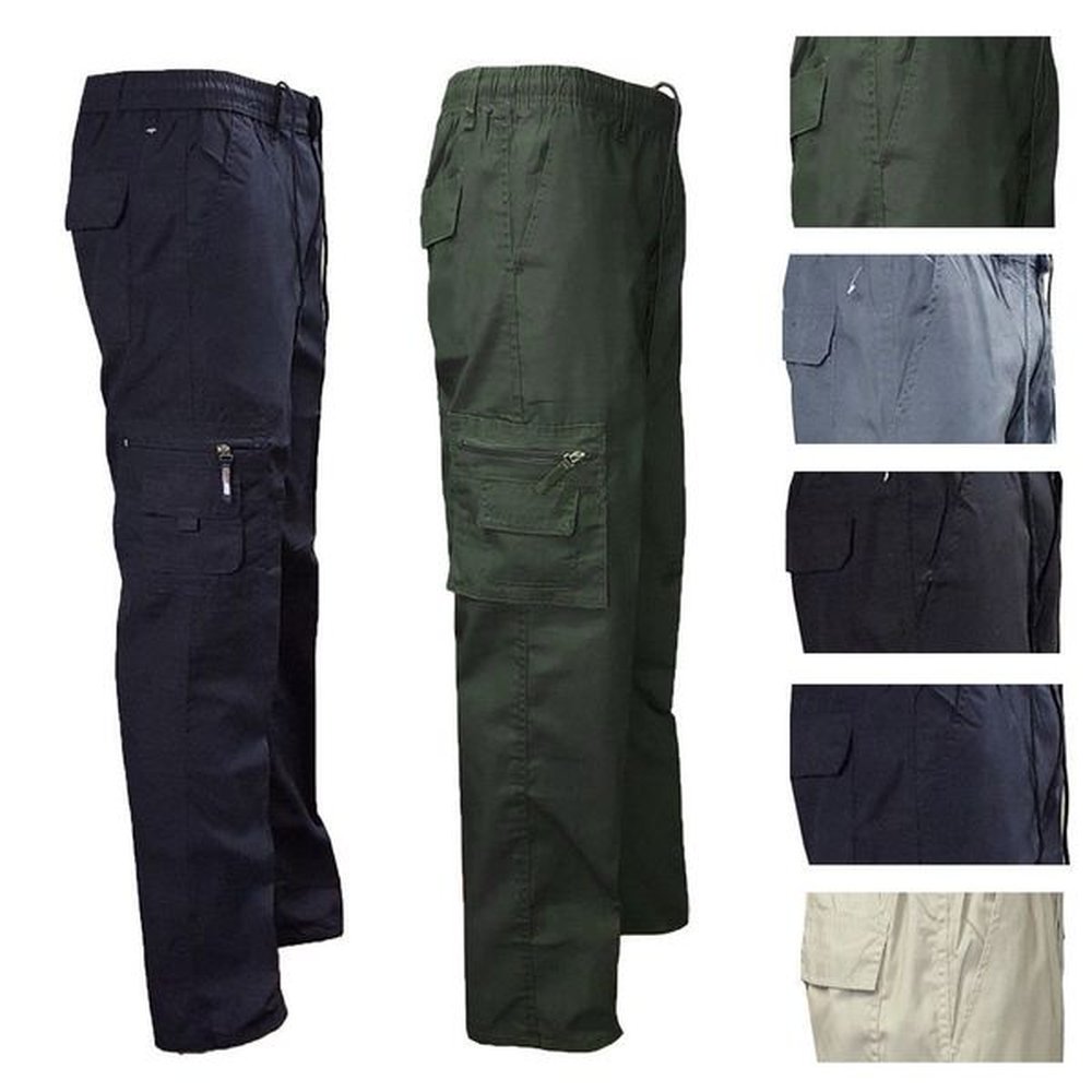 Mens Pants Solid Elastic Waist Long Safari Style Drawstring Male Camping Hiking Loose Trousers 4 Colors 230904