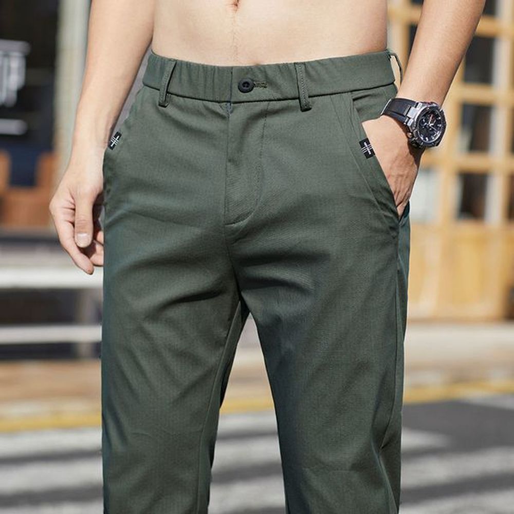 Men's Pants Streetwear Fashion Casual Suit Spring Autumn Solid Allmatch Slim Korean Male Clothing Full Straight Trousers 38 230131