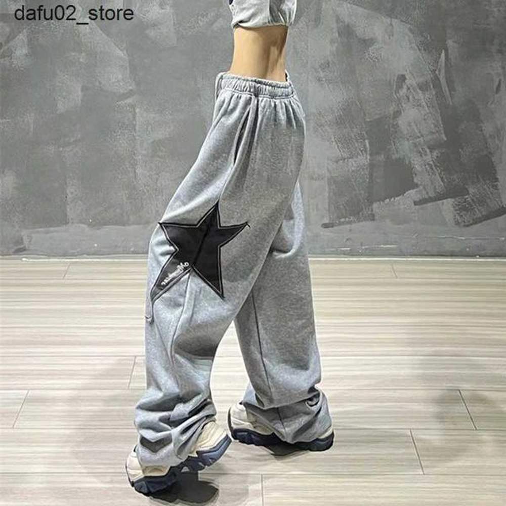 Men's Pants Womens pants fashion high waisted hip-hop Trousers womens loose jogging sports pants casual pants wide leg Trousers street