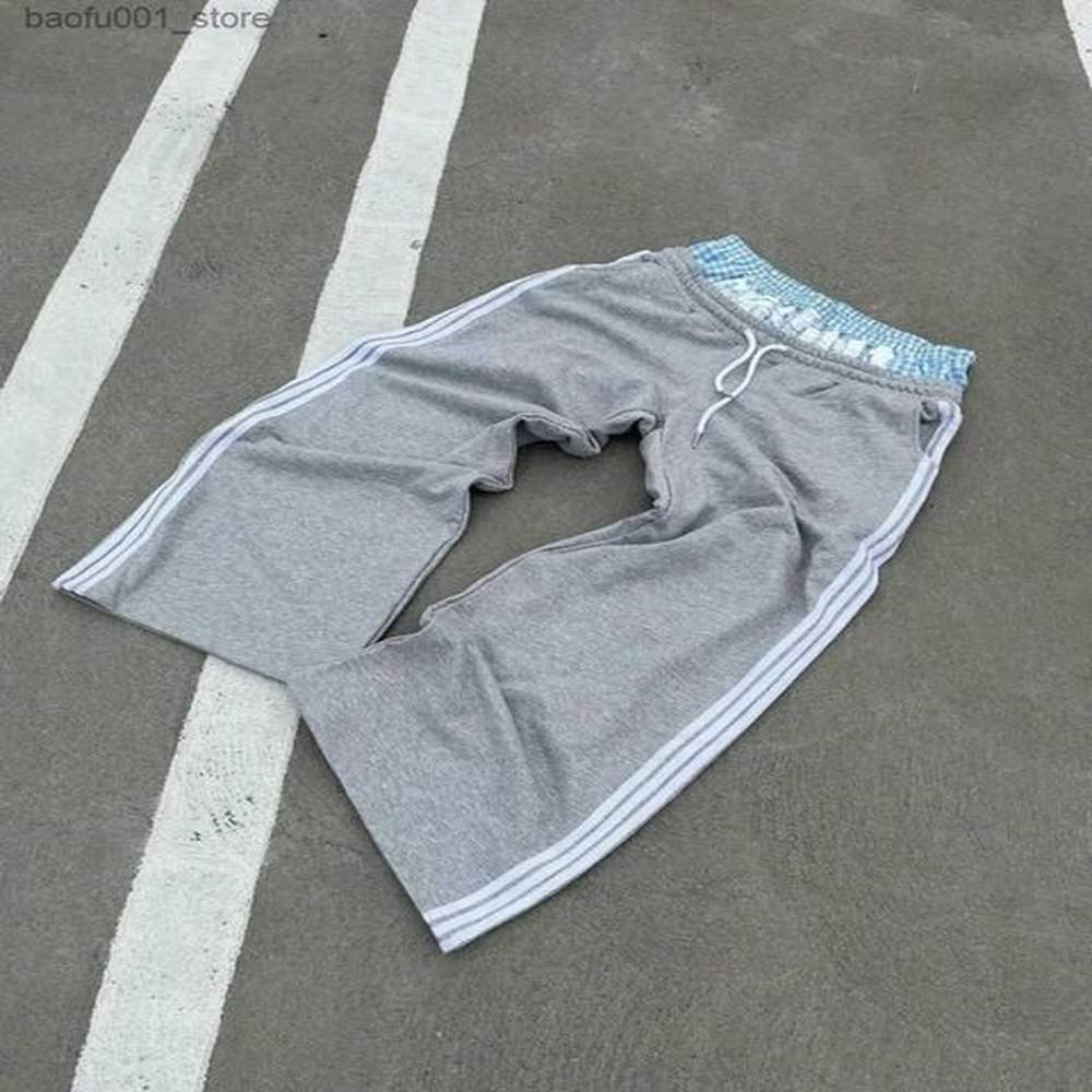 Men's Pants 2024 Y2K Retro Fashion Simple Striped Casual Pants Suitable for Men and Women Harajuku Straight Pants High Waist Loose Hip