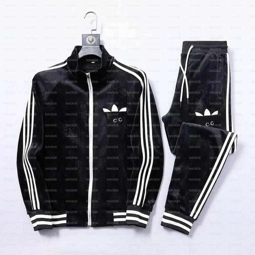 Men's plus size Outerwear Coats hoodies hoodies suit hooded casual fashion color stripe printing hoodie and pants set Asian size y2k1
