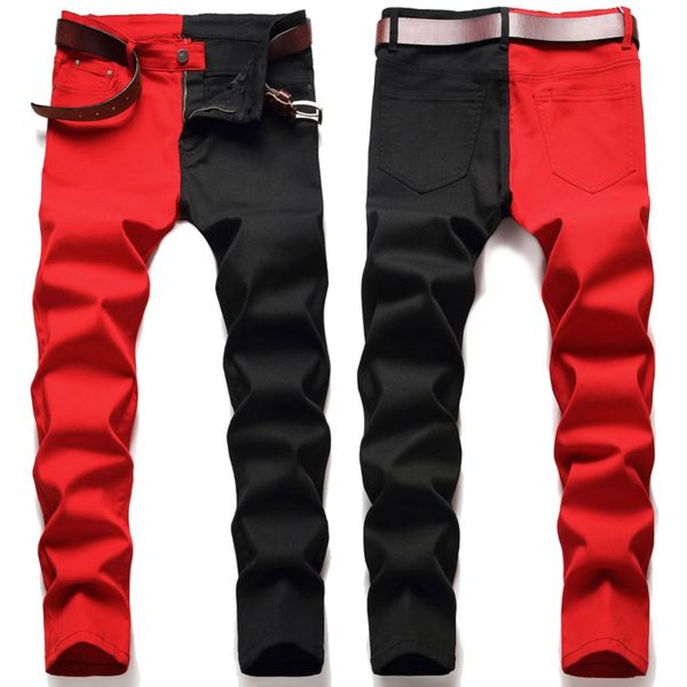 Men's Plus Size Pants New Autumn Men Ripped Simple Solid Hip Hop Elastic Jeans Streetwear Male Slim Cotton Casual Skinny Denim
