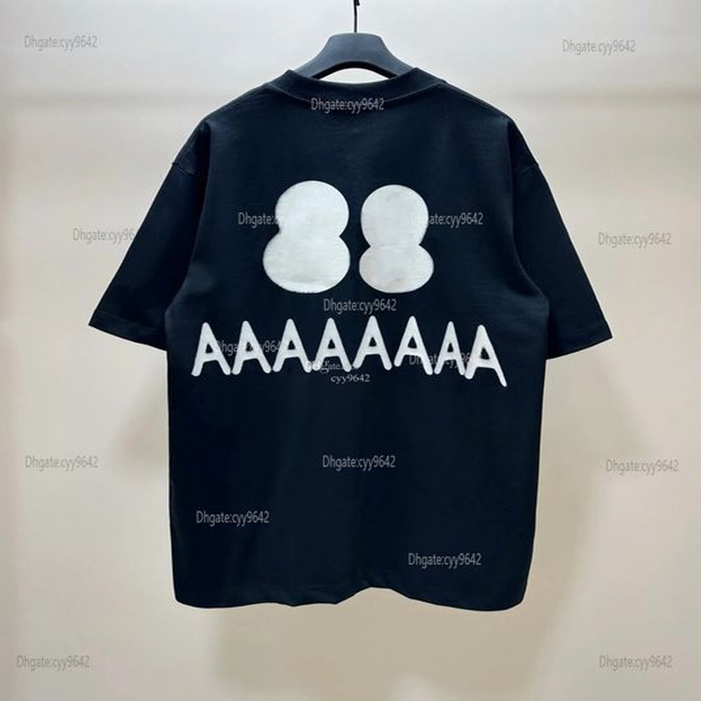 Men's Plus Tees & Polos t-shirts Custom woven and dyed fabric with comfortable and soft texture. Embroidered graffiti letter on the che