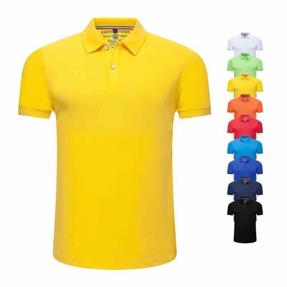 Mens polo shirt short sleeved casual solid color fashionable summer lapel mens lapel top work clothes breathable and comfortable W250114