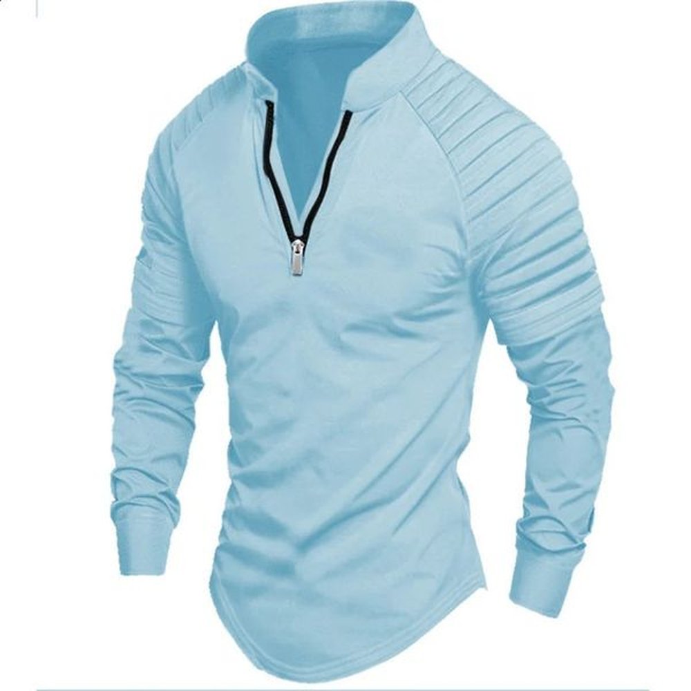 Mens POLO shirt Spring and autumn plaid solid color daily home outdoor sports leisure street fashion longsleeved top 241205