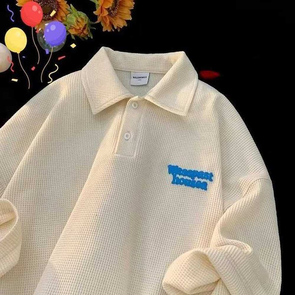 Men's Polos American trendy street polo shirts for men and women summer lapel T-shirts for couples loose fitting casual retro short sve