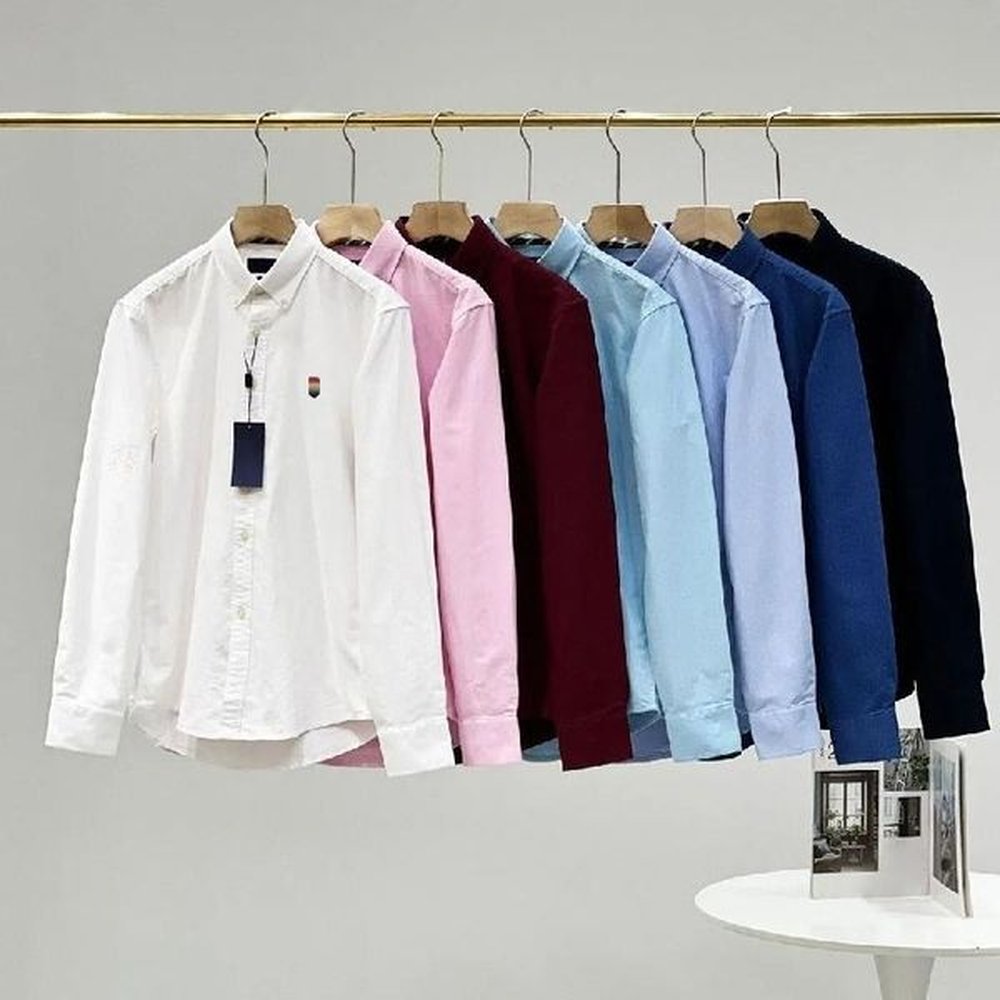 Mens Polos Designer Colorful Pony Polo Shirt Oxford Spinning Corduroy Long Sleeved Shirts Men Business Slim Tops RL Solid Color Embroidery F