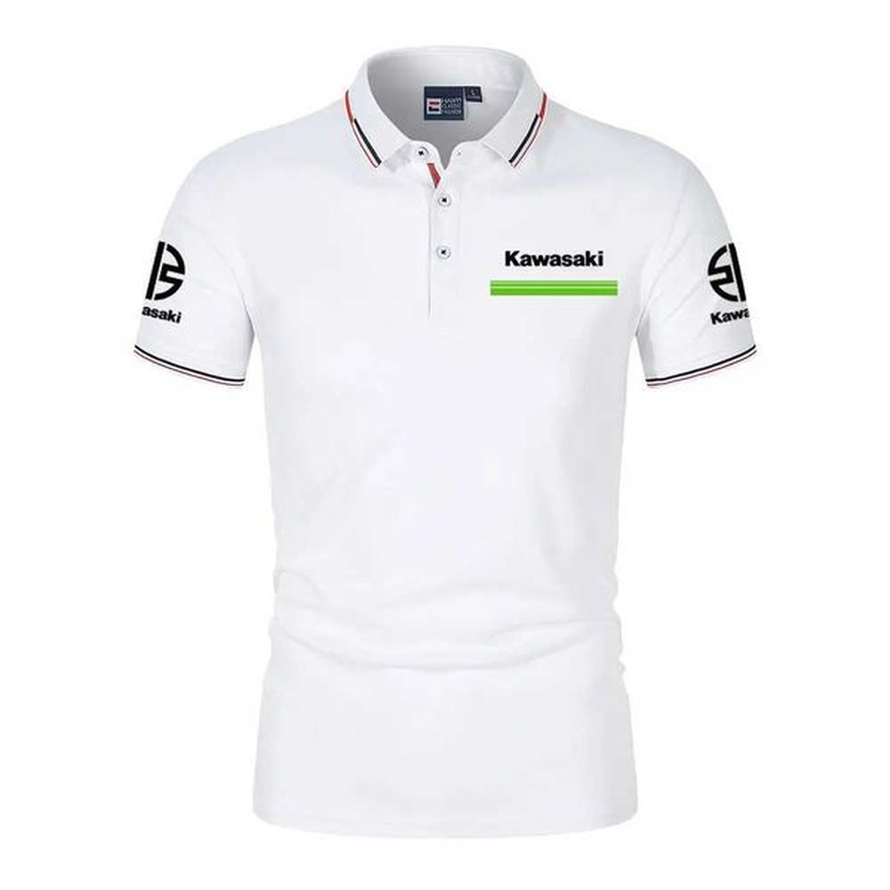 Men's Polos Kawasaki Racing Teams Men Polo Shirt Summer Short Slve Casual Male Polos T-shirt 2024 New Fashion Man Clothes Tops H25208 V